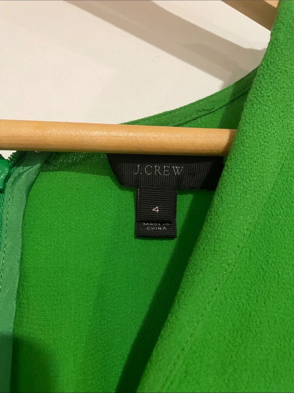 J. Crew Bright Green Wrap-Style Ruffle Mini Dress Sz 4 B135